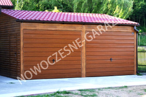 GARAŻE BLASZANE imitacja drewna Nowość Garaż blaszany dowolny wymiar ORZECH ZŁOTY DĄB
