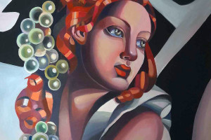 Tamara Łempicka- Kobieta z winogronami - obraz