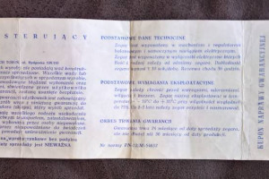 Karta Gwarancyjna Zegar Sterujący