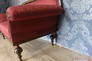 Elegancka bordowa kanapa antyk w bdb stanie, sofa eklektyczna
