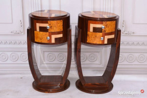Stoliki Nocne Art Deco - Szafki Szafy Nakastliki Gięte Drewno - Czeczot