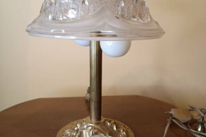 Lampa stołowa kryształ mosiądz