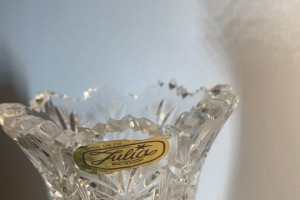 Krysztalowy wazon mat wiedenski 4 pola z zebami fantazyjnymi