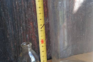 Stary przedwojenny słoik apteczny 1,5 litra plus butelka zab