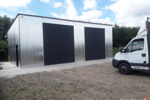 B170 Grafitowy GARAŻ BLASZANY - Magazyn Rolniczy - Blaszak - GRZYWSTAL