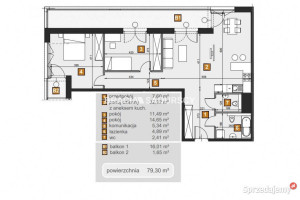 Oferta sprzedaży mieszkania Kraków 79.3m2 3 pok