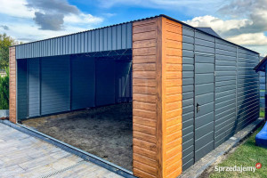 Garaż Blaszany Wiata samochodowa Drzwi Drewnopodobny ID673