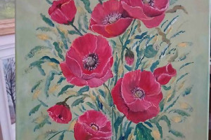 Obraz ręcznie malowany na płótnie .