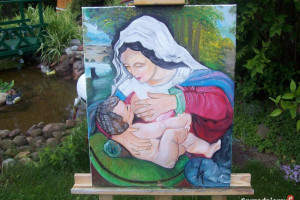 Obraz ręcznie malowany na płótnie .