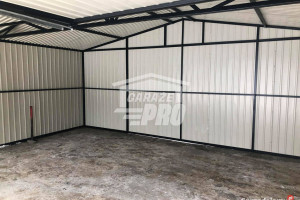 Garaż blaszany 6x6 2x Brama uchylna Czarny Dach GP149