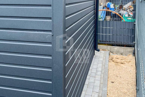 Garaż blaszany 4x6m Brama uchylna drzwi antracyt rynny dwuspad TKD257