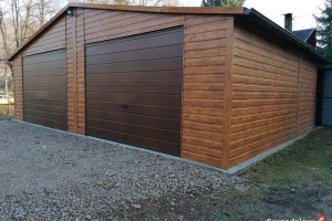 B1 Garaż Blaszany Drewnopodobny Dwuspadowy, Garaże Blaszane – Maj-Blach