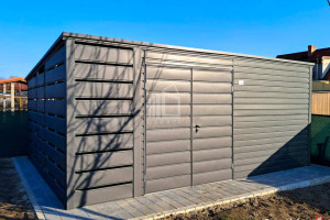 Garaż blaszany - schowek - 4,5x4,5m + wiata 1m - 2x drzwi  ID967
