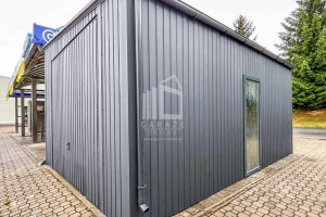 Garaż Blaszany 5x6m Brama dwuskrzydłowa - Okno - Antracyt - dach spad ID680