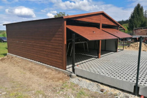 Garaż Blaszany - ZŁOTY DĄB-DREWNOPODOBNY - Garaże Blaszane -Maj-Blach