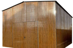 Hala blaszana Garaż blaszany 6x6m Brama dwuskrzydłowa 2x okno dach TS1021