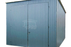Garaż Blaszany 3x5,5m Brama Dwuskrzydłowa Dach spad w tył  GP411