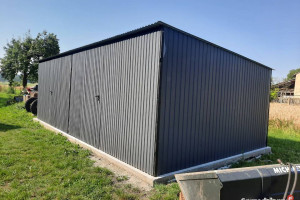 0107 Garaż Blaszany GRAFITOWY - | Wiaty  - ESSTAL