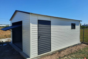 0107 Garaż Blaszany GRAFITOWY - | Wiaty  - ESSTAL