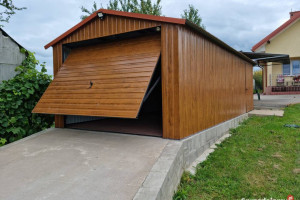 D109 Garaż Blaszany GRAFITOWY - 3x5 - TANIO - Garaże Blaszane - Maj-Blach