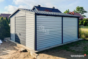 Garaż Blaszany Schowek  4,5x5m Brama uchylna Srebrny Antracyt Rynny TKD264