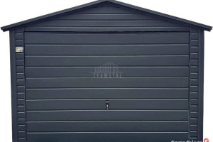 Garaż blaszany 3,5x6m - Brama uchylna - Antracyt - dach dwuspadowy TS973