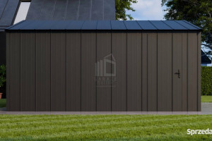 Garaż blaszany 4x5m - brama uchylna drzwi blacha na rąbek dach ID1003