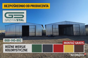 Duży Ocynkowany Garaż Blaszany / Wiata Garażowa - Hala  - GRZYWSTAL
