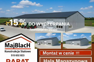 A198-Garaż Blaszany Popielaty z Bramami Wjazdowymi |Hala |Wiata – Maj-Blach