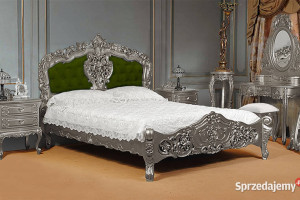 Nowe łóżko srebrne tapicer. 180x200 cm barok rokoko 78289t