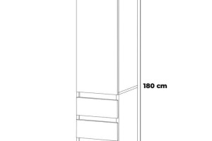 Szafa drewniana garderoba do sypialni 3 szuflady wąska 40cm dąb sonoma