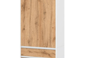 Szafa Garderoba 2 Szuflady 90cm Duża Nowoczesna Półki Drążek Biały Wotan