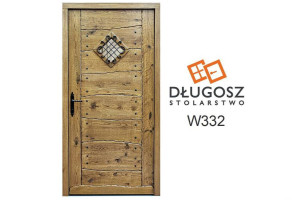 Drzwi DŁUGOSZ drewniane zewnętrzne wejściowe góralskie dębowe dąb GOTOWE