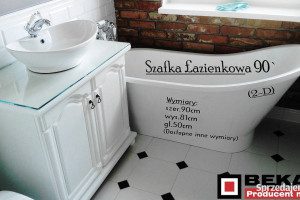 Komoda 90` (2D) Biała Blat Dąb Rustikalny Bekas Meble Stylow