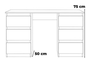 Biurko Komputerowe Drewniane Dla Dziecka Dąb Wotan Szuflady 120cm Ofi