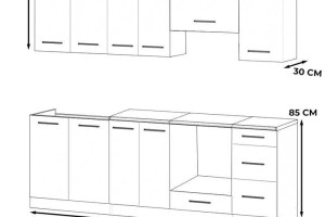 Meble Kuchenne Nowoczesne Modułowe Blat 2.4m Biała Butelkowa Zieleń Szary