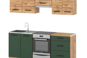 Kuchnia Modułowa Nowoczesna Z Blatem Mała 2m Wotan Wotan Butelkowa Zieleń