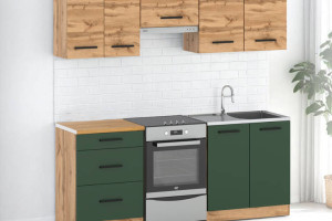 Kuchnia Modułowa Nowoczesna Z Blatem Mała 2m Wotan Wotan Butelkowa Zieleń