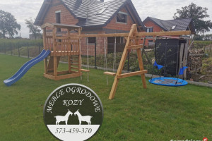 PROMOCJA / ogrodowy drewniany plac zabaw z domkiem /