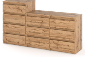 Komoda 10 Szuflad Pojemna Szafka Pod Telewizor Stolik Rtv 160cm Dąb Wotan