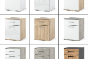 Stolik Nocny 1 Szuflada Szafka Rtv Nakastlik Do Sypialni Beton Jasny Biały