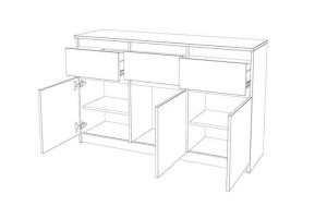 Komoda Nowoczesna Do Sypialni Młodzieżowa 120cm 3 Szuflady Dąb Sonoma Szara