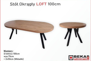 Stół Okrągły na czterech noga Ludwik Dąb Naturalny Bekas