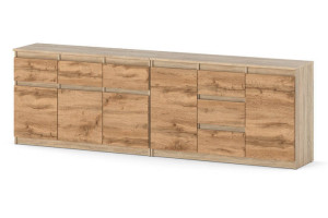 Komoda Szafka Z 6 Szufladami Salon Sypialnia Drewniana 240cm Sonoma Wotan