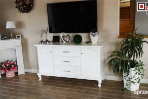 Komoda 130 Italia Lakierowana Biała Bat Rustical Dąb Bekas