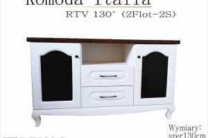 Komoda 130 Italia Lakierowana Biała Bat Rustical Dąb Bekas