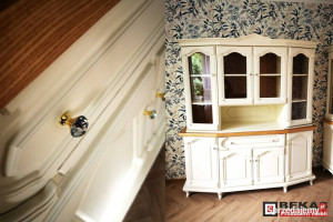 Biała Witryna 180 Dębowa Blat Dąb Naturalny Bekas Producent