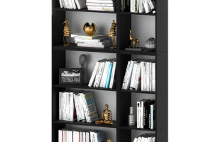 Regał Na Książki 110cm Loft Półki Na Zabawki Do Salonu Segregatory Czarny