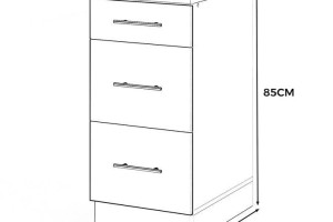 Szafka Kuchenna Stojąca Z Blatem 3 Szuflady 40cm Spremium Szary Mat