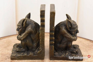 Podpórki Pod Książki - Ograniczniki - Siedzące Gobliny - Figura z Brązu